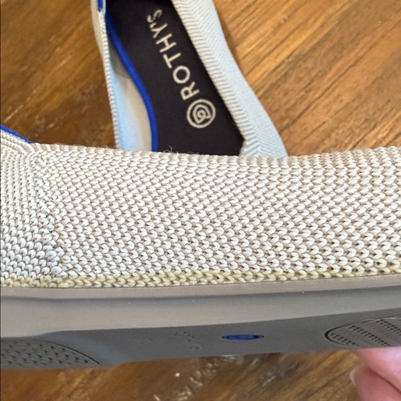 ROTHY’s The Flat Round Toe Flax Birdseye Grey and Cream - Picture 15 of 15